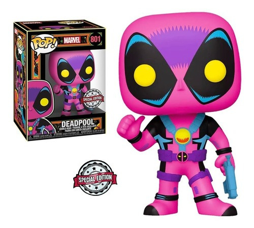 Funko Pop Marvel Black Light Deadpool 801 Exclusivo