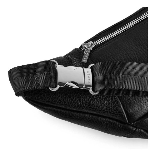Imagen 3 de 10 de Riñonera Ábaco - Línea Preto - Modelo L - Cuero Genuino