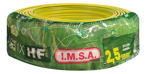 Cable Unipolar 2,50mm Lsoh Ver/am  Imsa (x 100mt) Plastix Hf