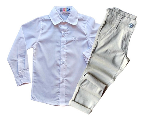 Roupa Social Conjunto Infantil Camisa E Calça Tam 1 A 8 