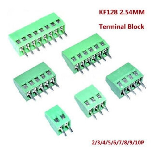 Terminal Block Kf128 2 Pines Sep. 2,54mm Pack 20 Unidades