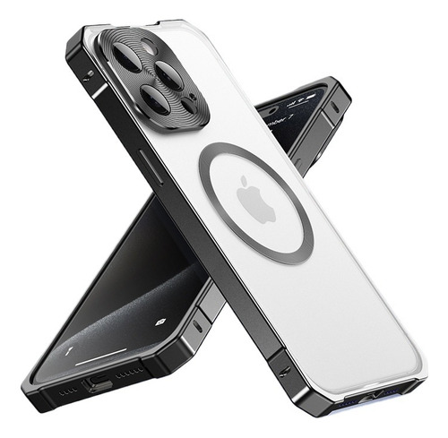 Funda Metálica De Borde Único Para iPhone 16/15 Pro Max