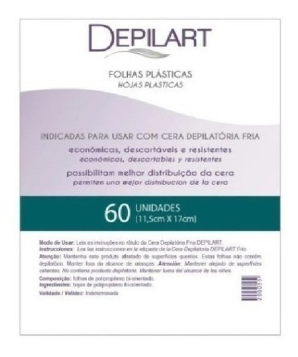 Folhas Plásticas 60 Folhas Depilação Depilart Rápi