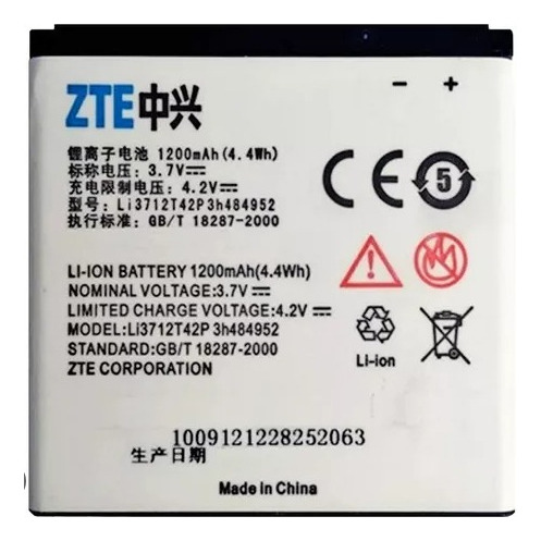 Bateria Zte V795 Li3712t42p3h484952