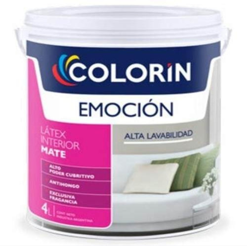 Latex Interior Emocion Lavable Mate Blanco Colorin X 4 Litros