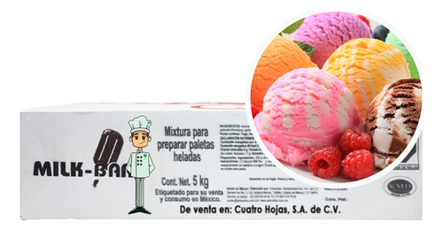 Base En Polvo Para Helado Y Paletas Milk Bar 5 Kg. 