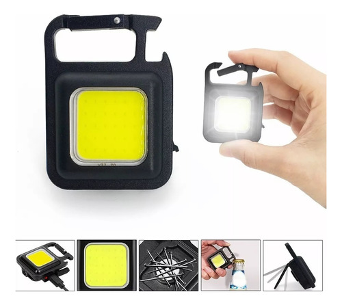 Mini Linterna 6w Cob Led Emergencia Llavero Destapador T3526 Color de la linterna Negro Color de la luz Blanco