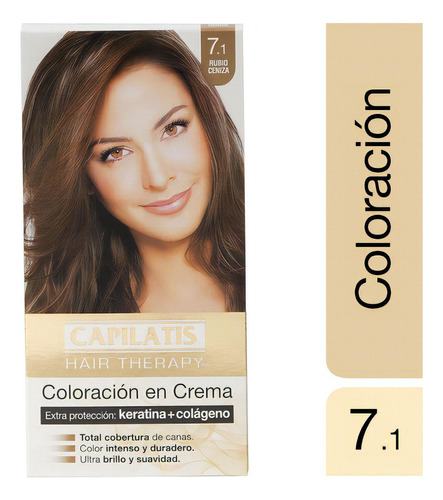  Capilatis Coloración En Crema Kit Completo - Los Tonos Tono 7.1 Rubio Ceniza