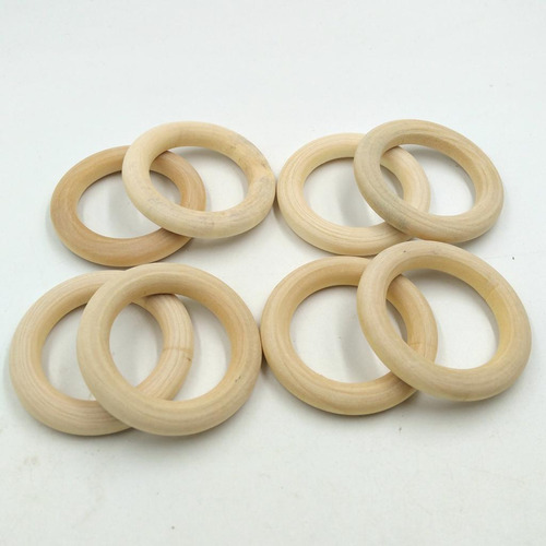 20 Peças Anel De Loop De Madeira Natural Material De