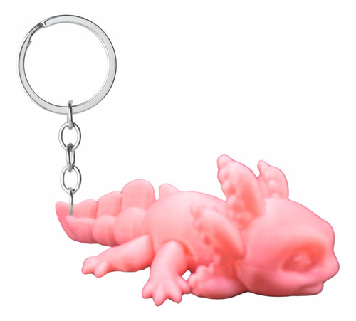 Set De 5 Llaveros Axolotl Flexibles Ajolote Mexicano Color Rosa Chicle