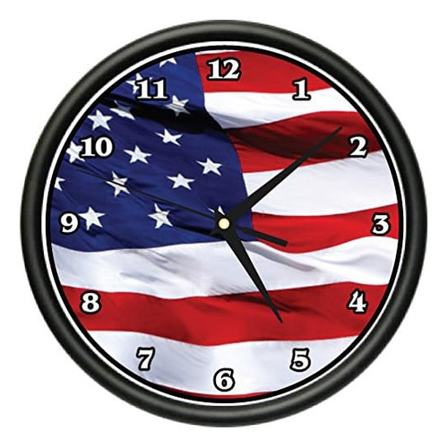 Reloj De Pared Con Bandera Estadounidense, Regalo De Estrell