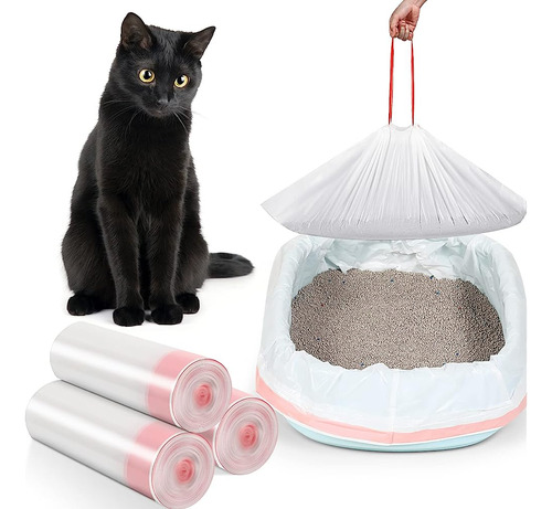 ~? 30 Count Cat Litter Box Liners Large Drawcord Cat Pan Bag