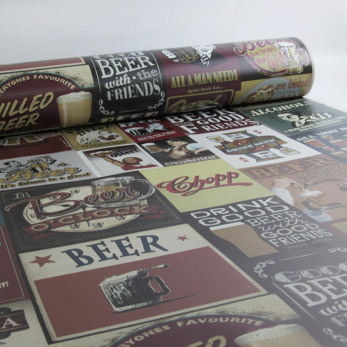 Papel Parede  Drink Beer Vintage 0,58 X 3,00m 1 Rolo