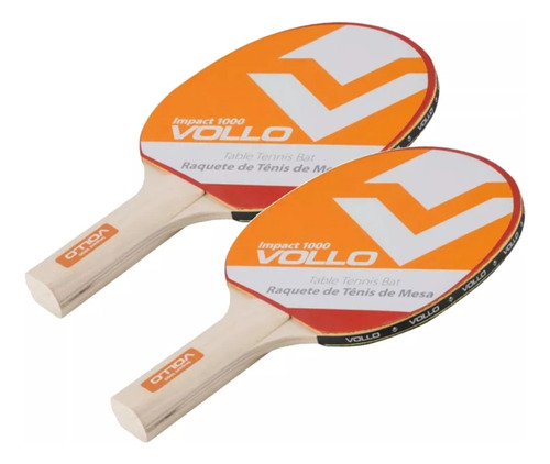 2x Raquetes De Tênis De Mesa Ping Pong Impact 1000 Vollo 