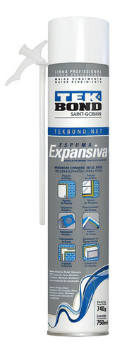 1 espuma expansiva de poliuretano Tek Bond para uso profesional, 740 g