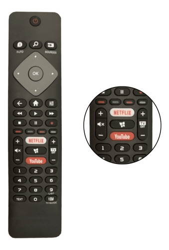 Controle Remoto Compatível Philips Smart Tv 4k 50pug7625/78