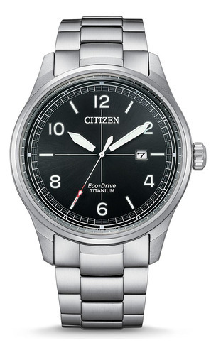 Reloj Citizen Titanium Analog Para Hombre De Acero Bm757080e Color de la malla Plateado Color del bisel Plateado Color del fondo Negro