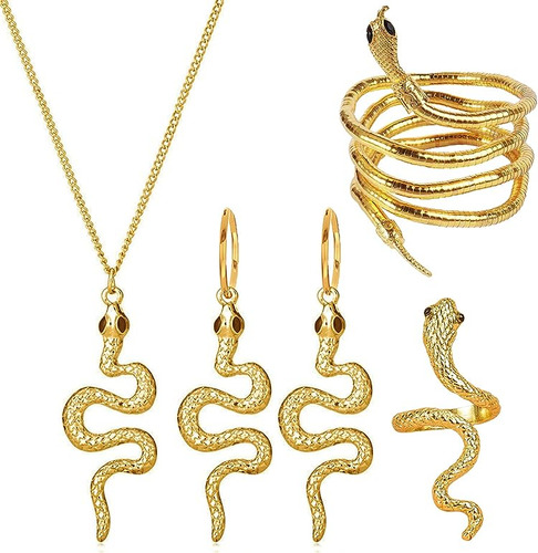 Harry And Henry Juego Joyas Serpiente Para Mujer Aretes Goti