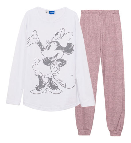 Pijama Minnie Teens - Manga Larga - Disney Lic. Original