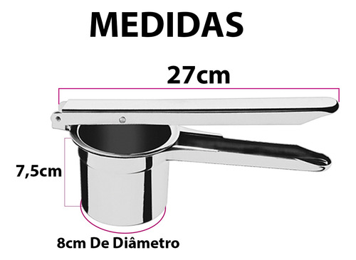 Espremedor Amassador Batata Purê Aço Inox Original Classic