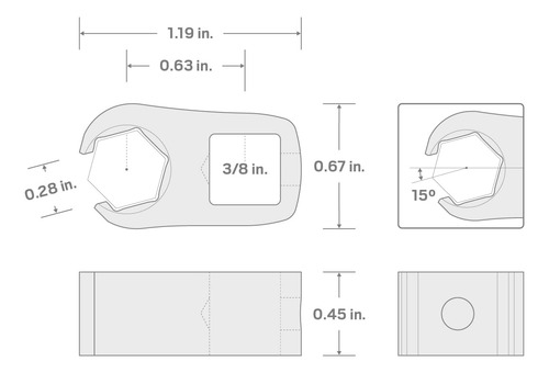 Wcf16210 - Llave De Pie De Gallo De Tuerca De 6 Puntos Con D