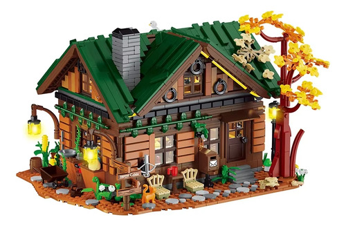 Modelo De Casa En Un Árbol Aislada Con Bloques De Construcci