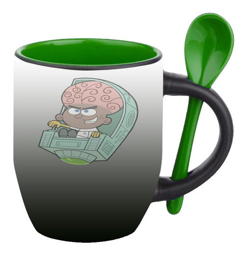 Mug Magico Con Cuchara Dibujos Animados   R222