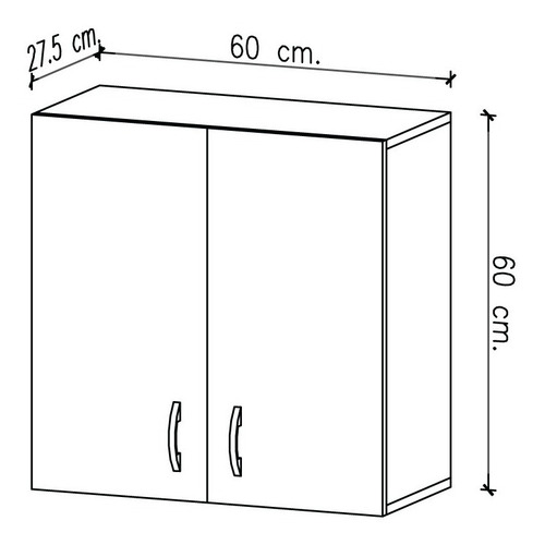 Imagen 2 de 2 de Alacena Amube 5283 Trento Multiuso Cocina Baño 60 Cm Blanca