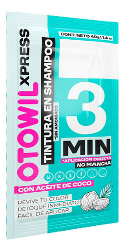Otowil Xpress Tintura En Shampoo 3 Min Color Rubio X10