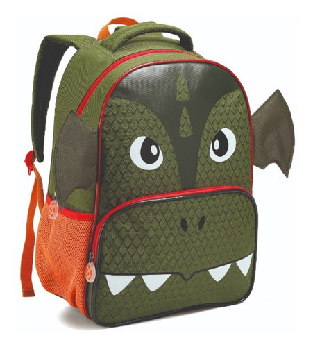 Mochila Costas Escolar Grande Infantil Masculina Dragão Cor Preto Desenho do tecido Mochila Gmae Blocks