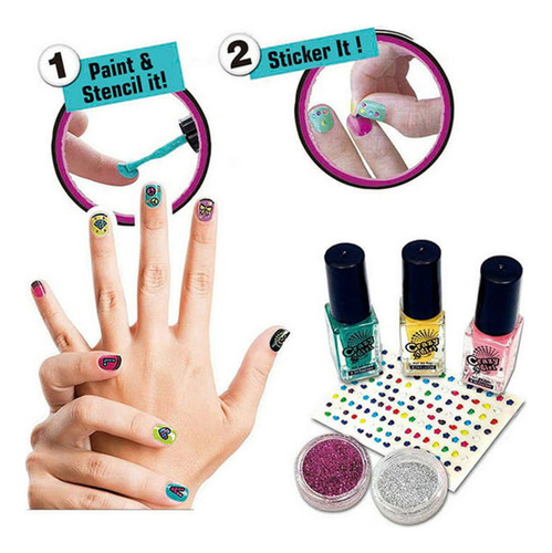 Juego Set De Manicure Para Niñas Pintura Uñas Escarcha Linfi