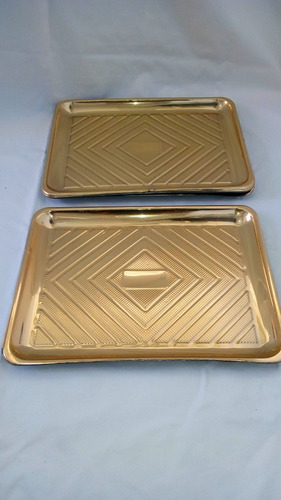 Bandejas De Plástico Doradas Rectangular Pack Somos Tienda V