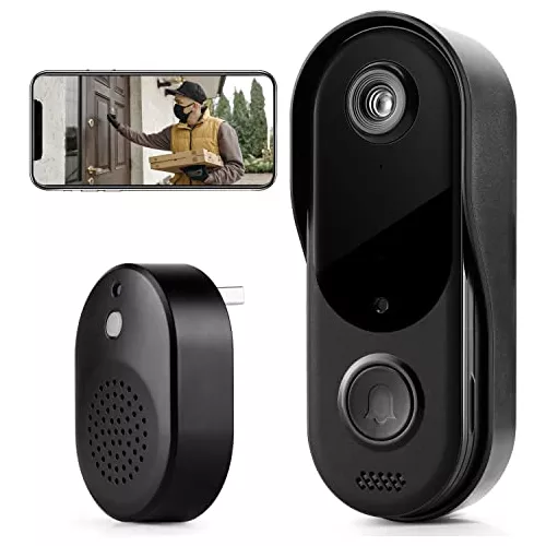 Timbre de video inteligente WiFi con audio de 2 vías, detección de  movimiento, visión nocturna, almacenamiento en la nube, funciona con pilas,  timbre