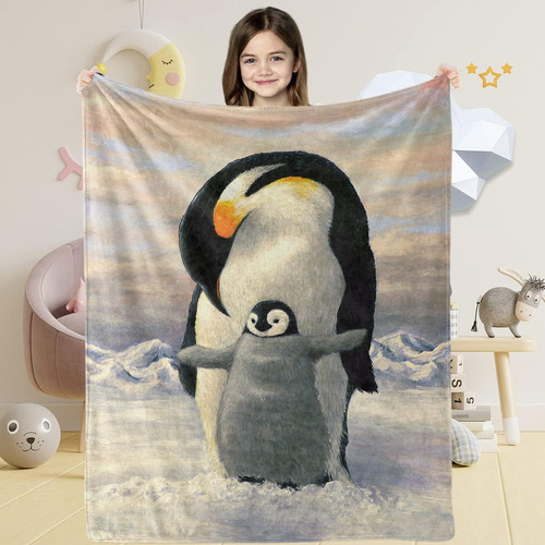 Manta Con Forma De Pingüino Para Niñas, Suave Y Hermosa, F