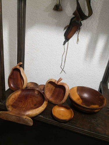 Tazón Bowl De Madera 5 Piezas Excelentes Condiciones 