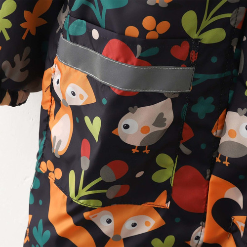 Jaqueta De Capa De Chuva Infantil Com Estampa Fofa Com Capuz