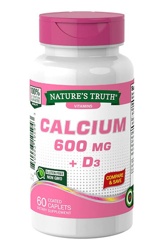 Calcium 600mg +d3 60 Tabletas Nature's Truth