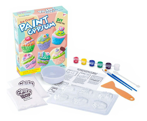 Juego Kit De Arte En Yeso Con Moldes Cupckaes