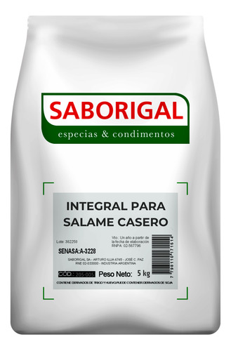 Condimento Para Salames Saborigal Por 5 Kilos