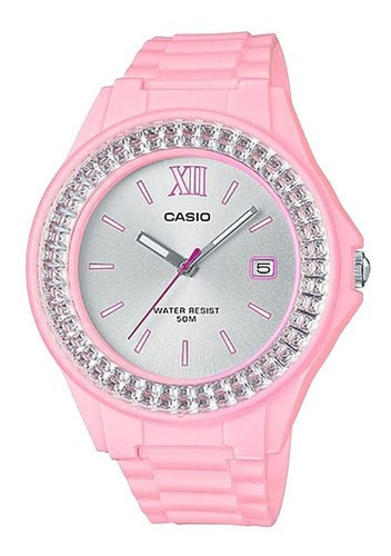 Reloj Casio Lx-500h-4e4v, Resistente Al Agua 50m, Fecha Color de la correa Rosa Color del bisel Rosa Color del fondo Plateado