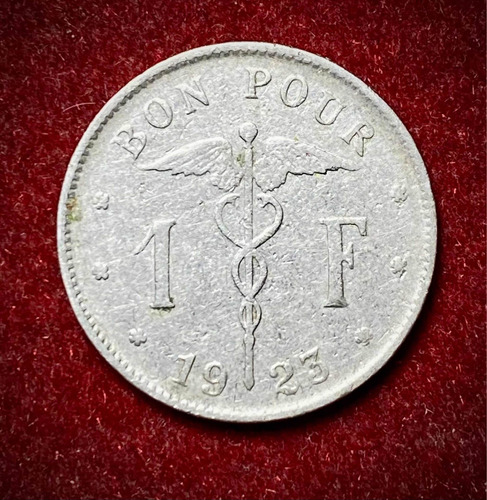 Moneda 1 Franco Bélgica 1923 Km 89 Belgique