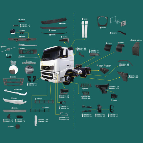 Imagen 2 de 6 de Bajo Optica P/ Volvo Fh 13 2010/2015 Izq. Imp.plast.inyectad