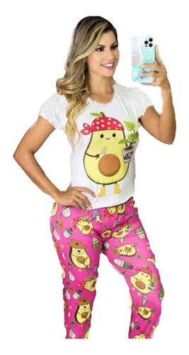 Pijama De Aguacate Pirata De Pantalon Con Blusa Dama Y Niña