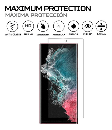 Imagen 2 de 6 de Protector Pantalla Antishock Para Samsung Galaxy S22 Ultra