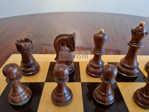 Juego Ajedrez Madera Profesional Piezas Yugoslavia Golden
