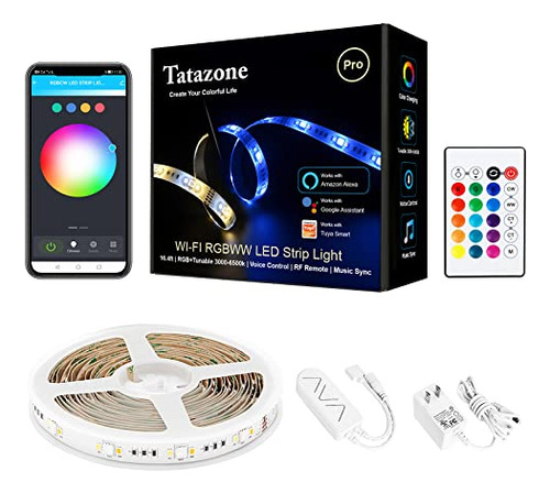 Tatazone Rgbcct Smart Led Strip Lights, 16.4ft Ky58g