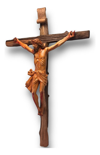 Cristo Tallado En Madera Cedro Rojo 107cm