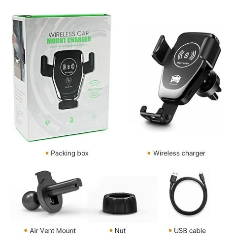 Imagen 4 de 7 de Soporte Celular Auto Carga Rapida Inalambrica Wireless