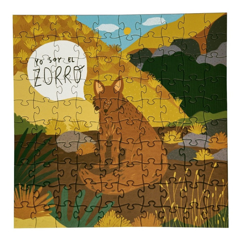Imagen 2 de 5 de Puzzle 100 Piezas Para Niños Zorro Animales Típicos Chilenos