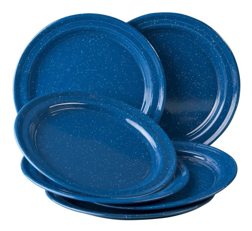 Juego De Plato Principal De Peltre, 6 Piezas Azul